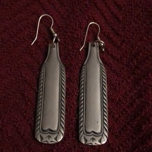 Long beautiful silver earrings